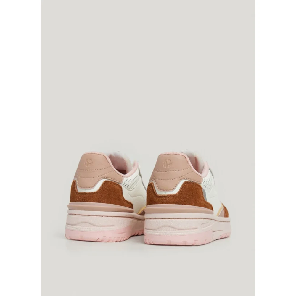 Pepe Jeans Klassieke leren sneakers met suède details Dames Schoenen Veelkleurig Multicolor