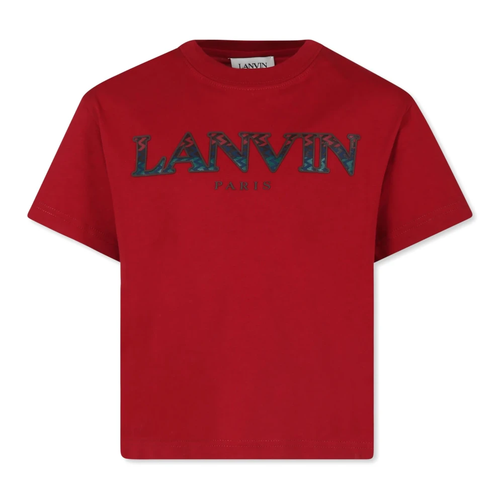 Lanvin Präglad Logga Röd T-shirt Polos Red, Pojke