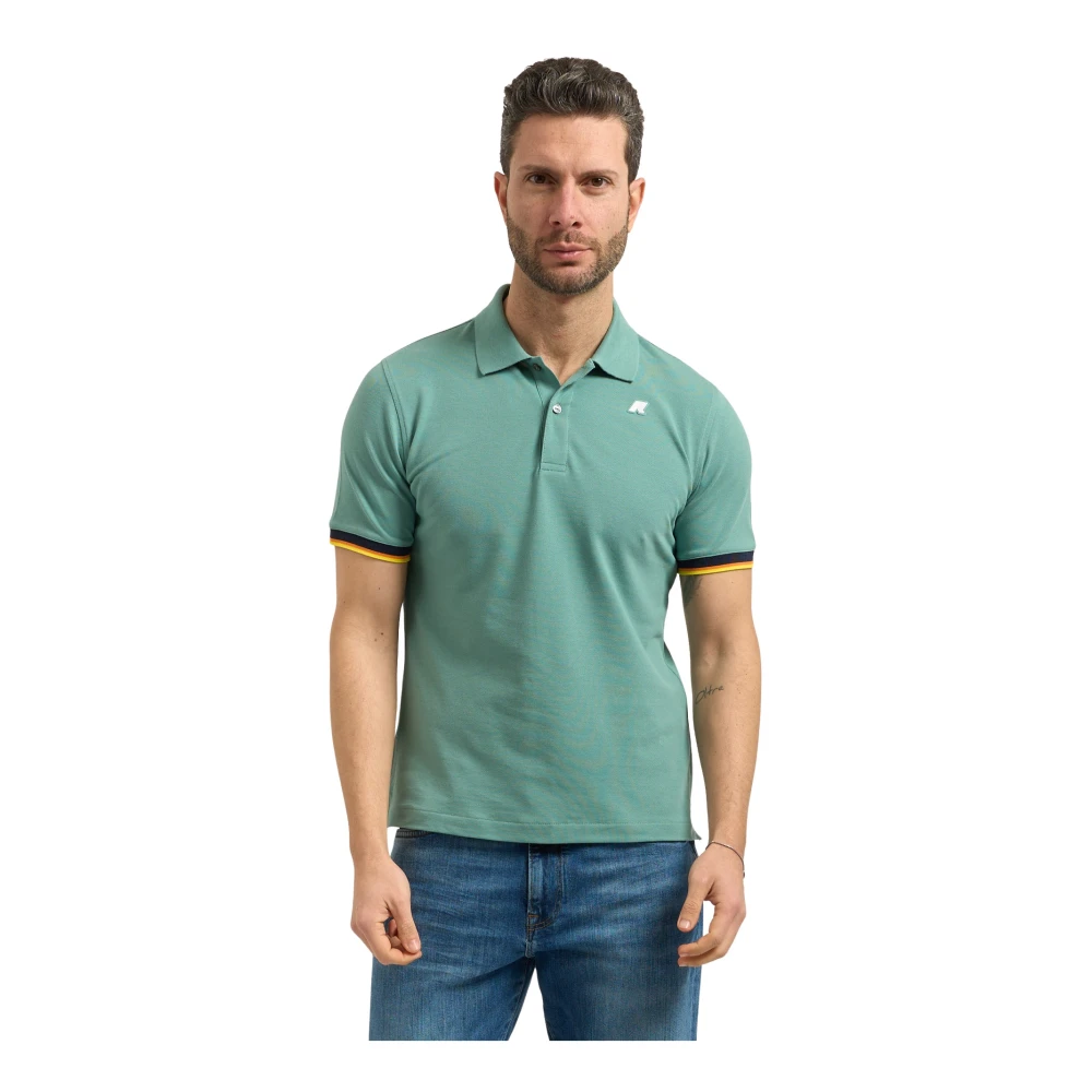 K-Way Uomo Verde Vincent Pique Slim Polo