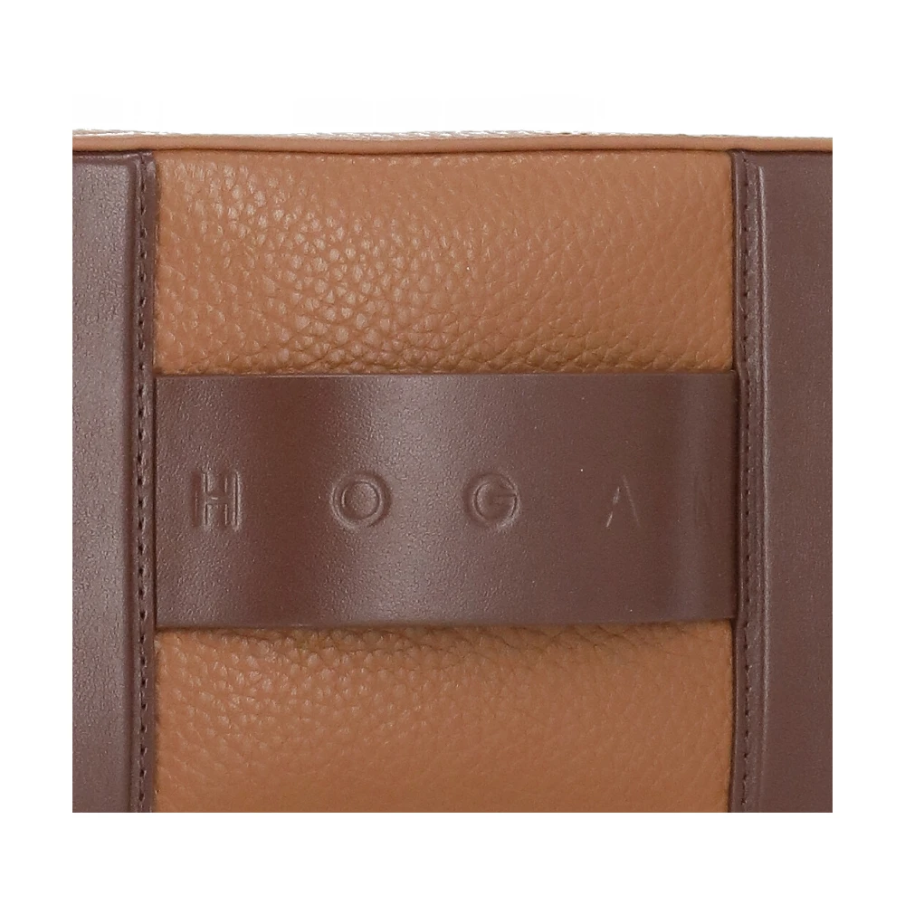 Hogan Bruine Leren Cameratas met Logo Handvat Brown Dames