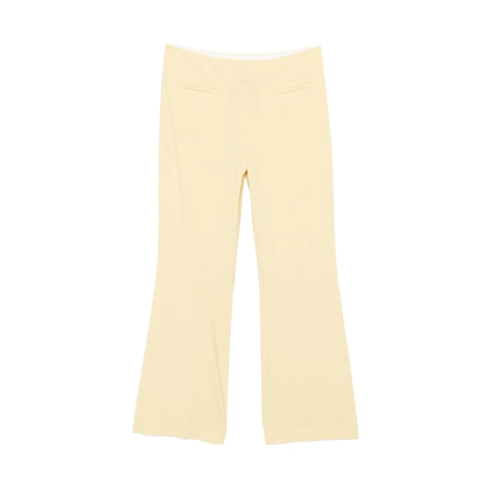 Semicouture Yellow Wide Trousers, Female, M, Estefania Trousers