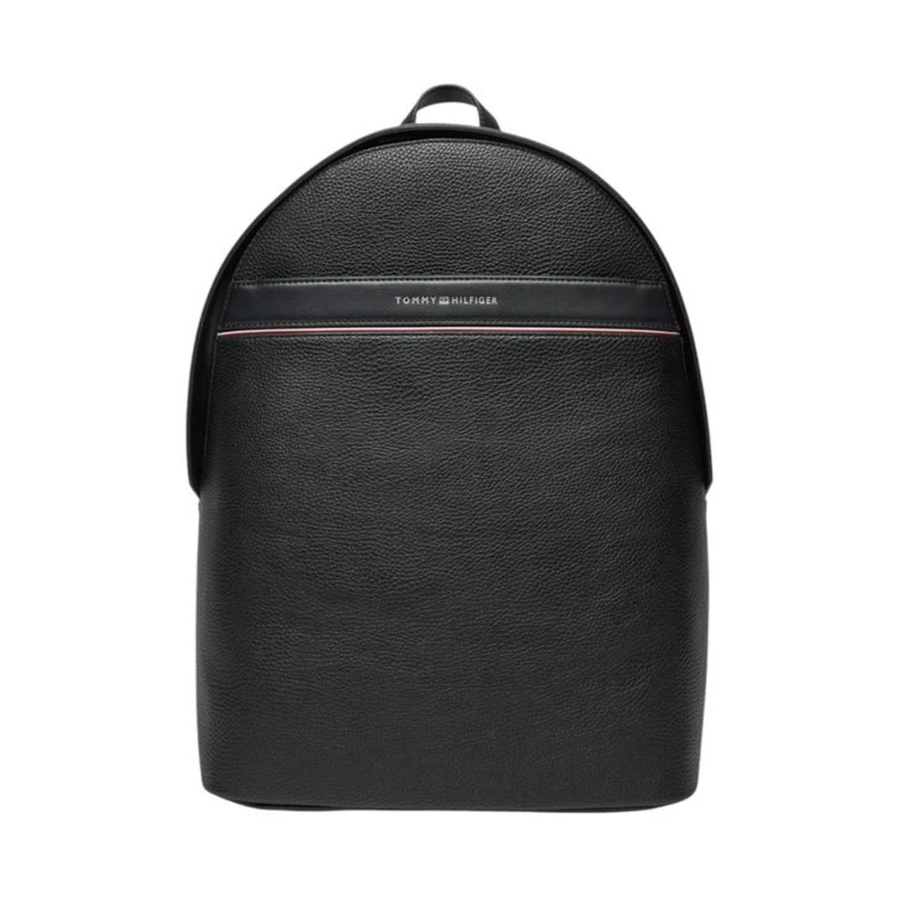 Tommy Hilfiger Zwarte Polyurethaan Polyester Heren Rugzak Black Heren