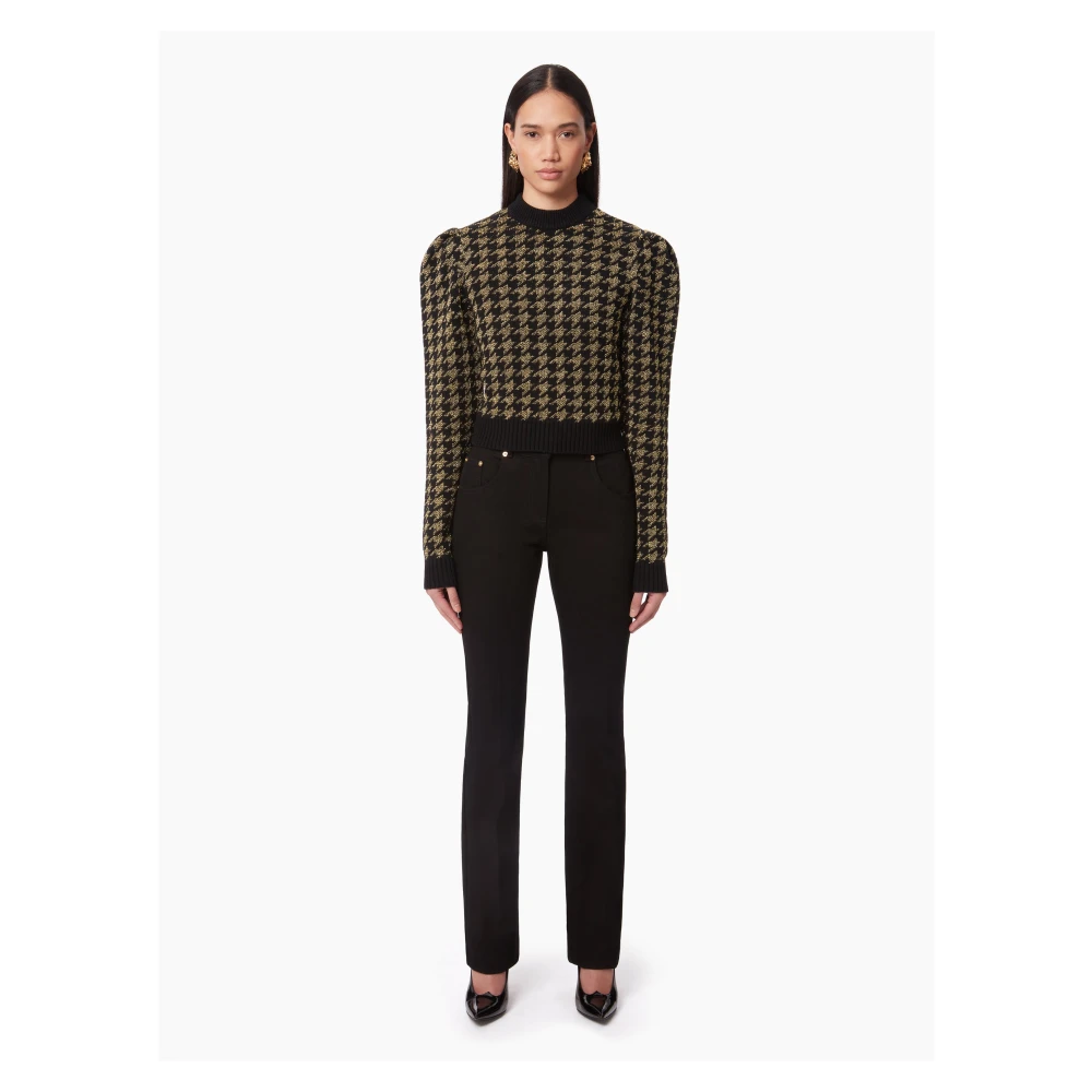 Nina Ricci Zwart Houndstooth Jacquard Sweater Multicolor Dames