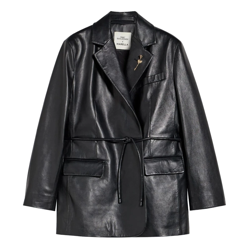 Marella Stijlvolle Geriemde Jurk Black Dames