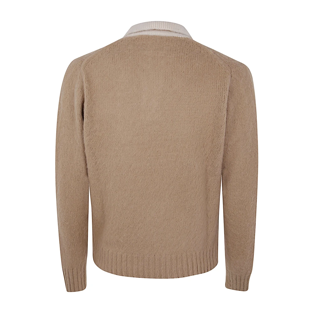 Aspesi Contrast Polo Shirt Brown Heren