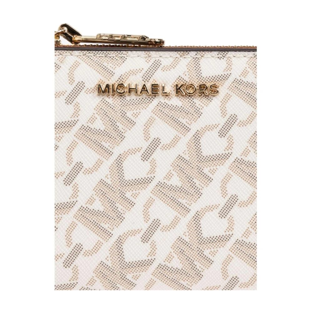 Michael Kors Chic Logo Print Portemonnee Beige Dames
