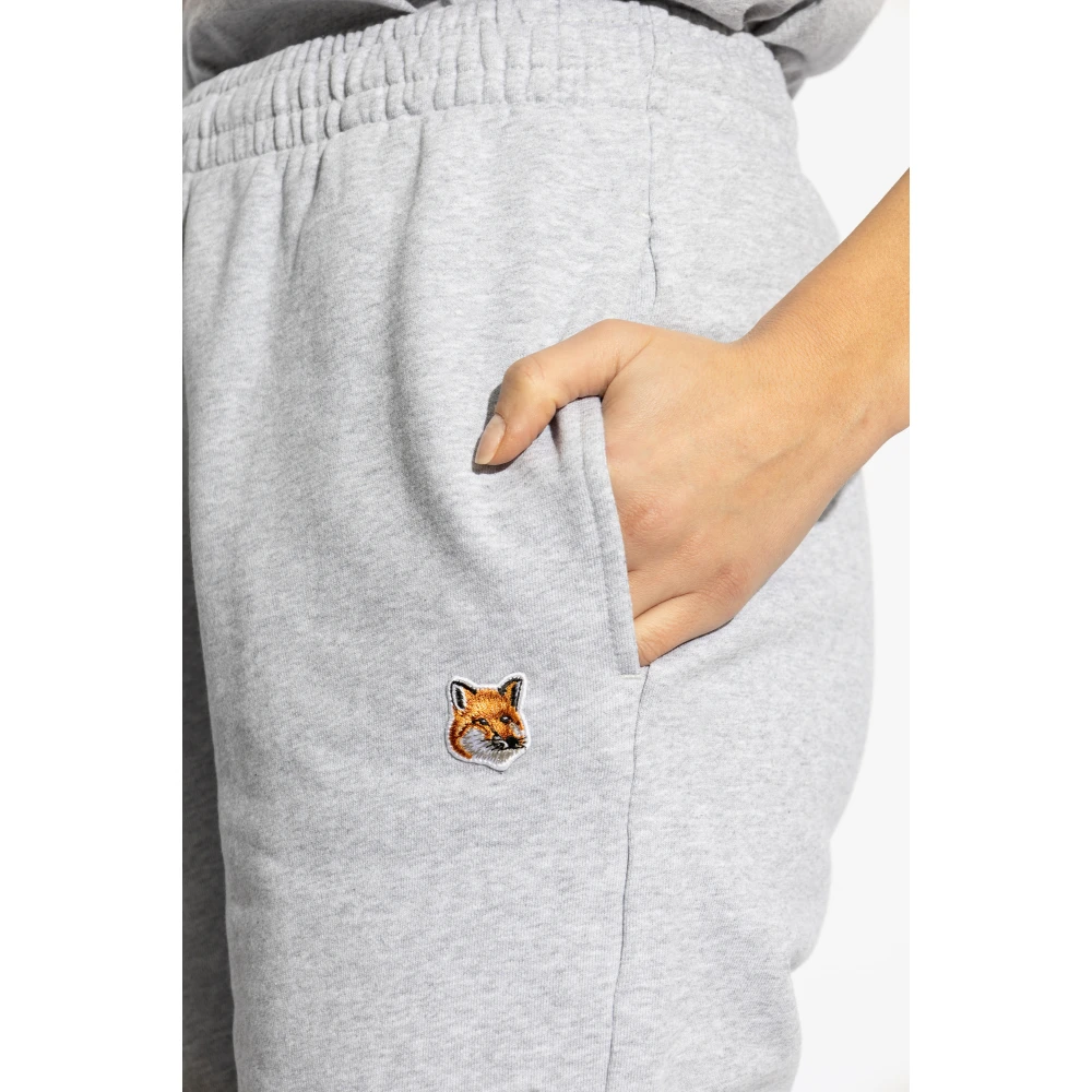 Maison Kitsuné Sweatpants met logo Gray Dames