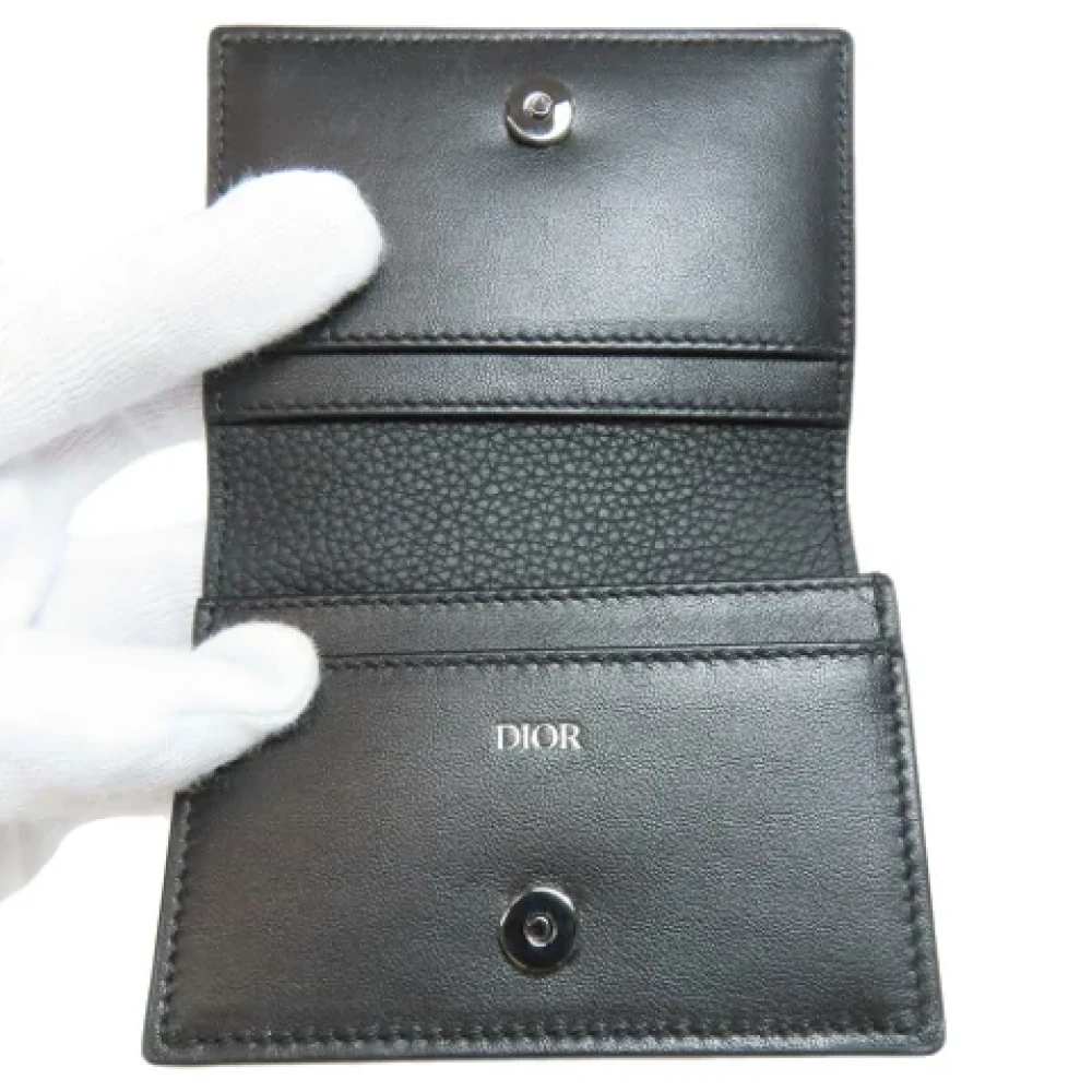 Dior Vintage Pre-owned Leather wallets Black Dames