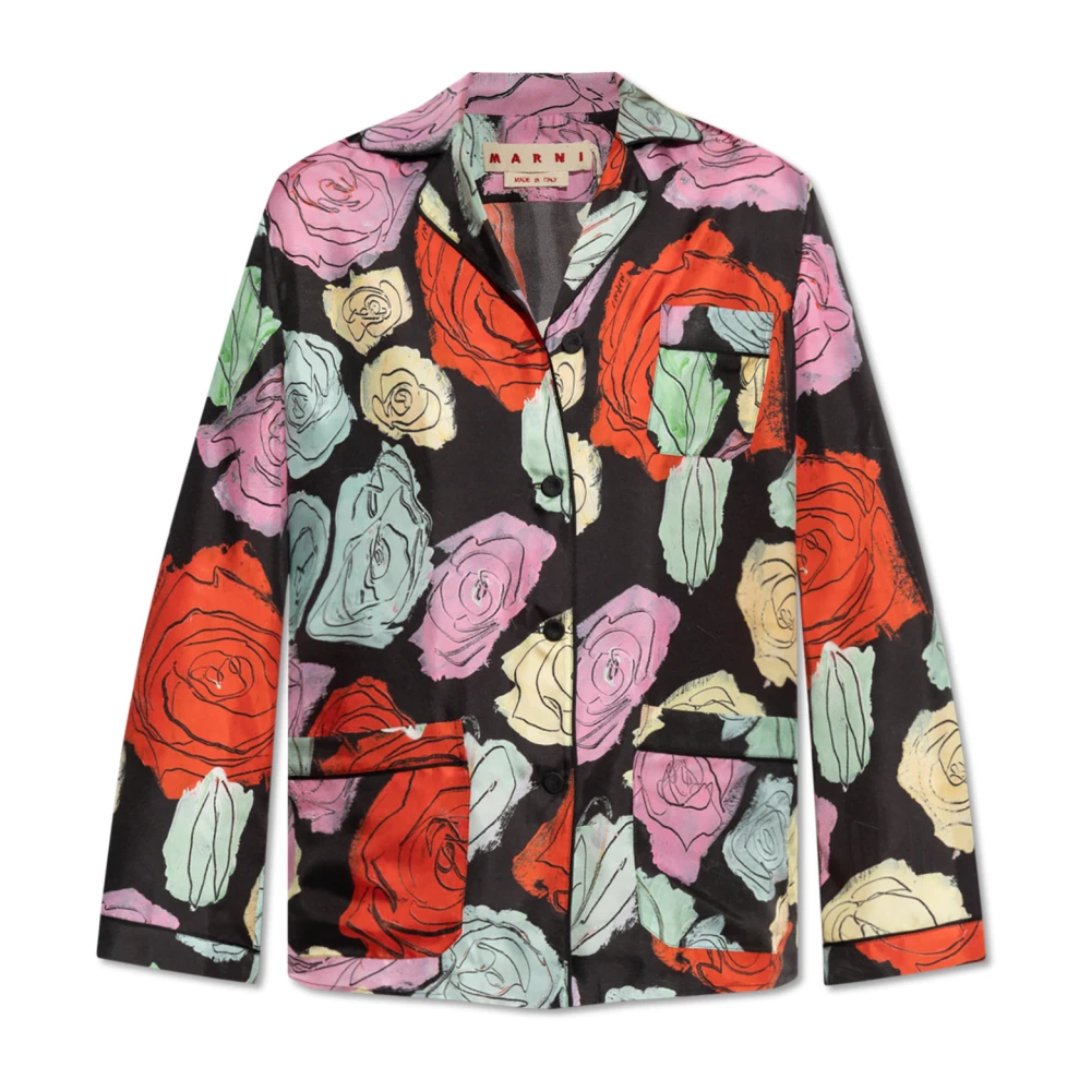 Marni Overhemd met bloemenmotief Multicolor Dames