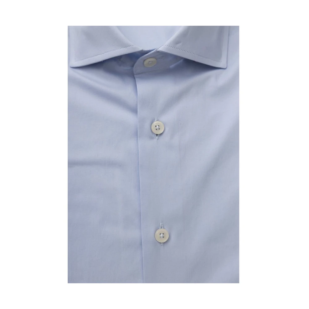 Bagutta Elegant Slim Fit Overhemd met Franse Kraag Blue Heren