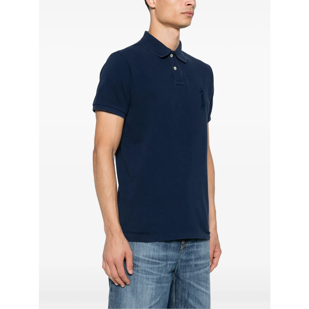 Polo Ralph Lauren Aangepaste Slim Fit Katoenen Poloshirt Blue Heren