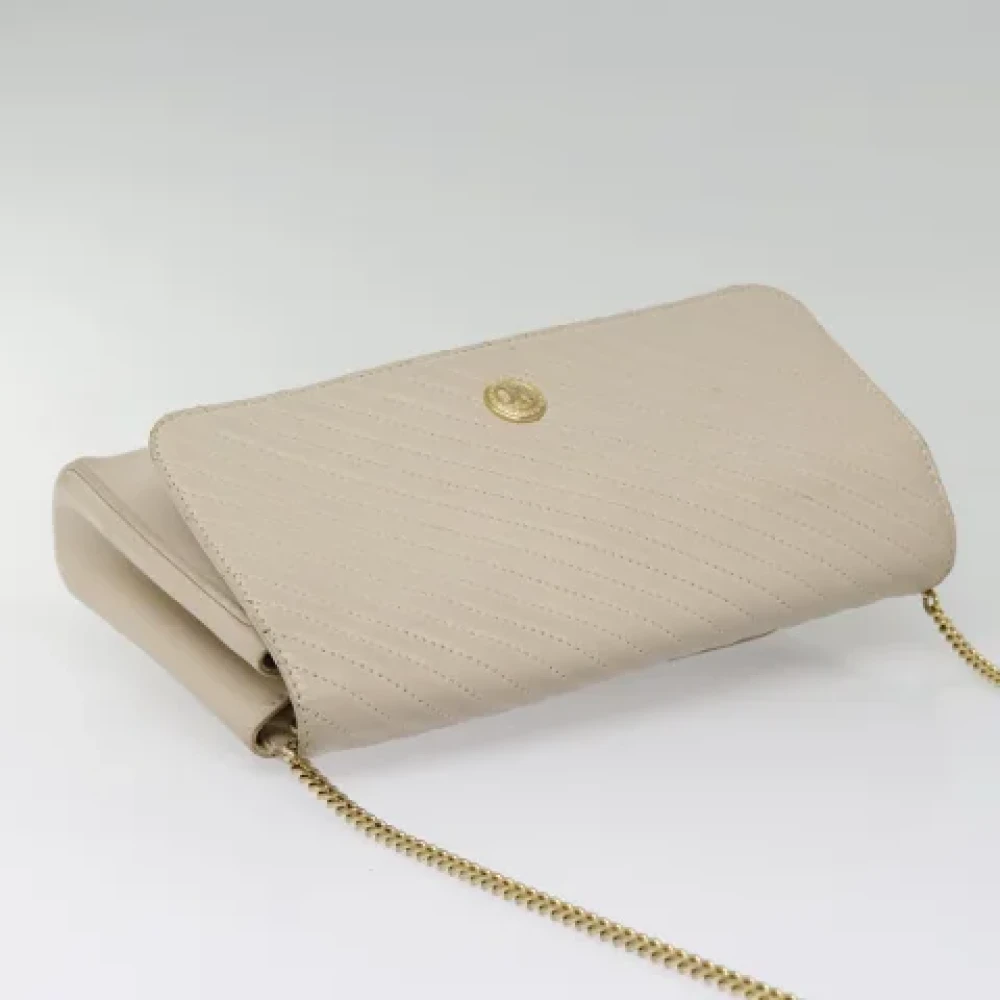 Celine Vintage Pre-owned Leather shoulder-bags Beige Dames