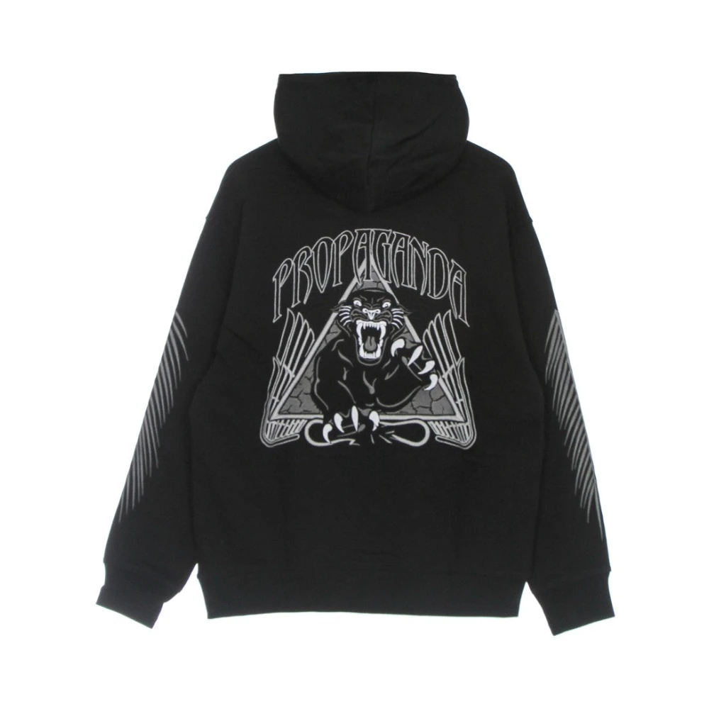 Propaganda Zwarte Panther Geborduurde Hoodie Lichtgewicht Sweatshirt Black Heren