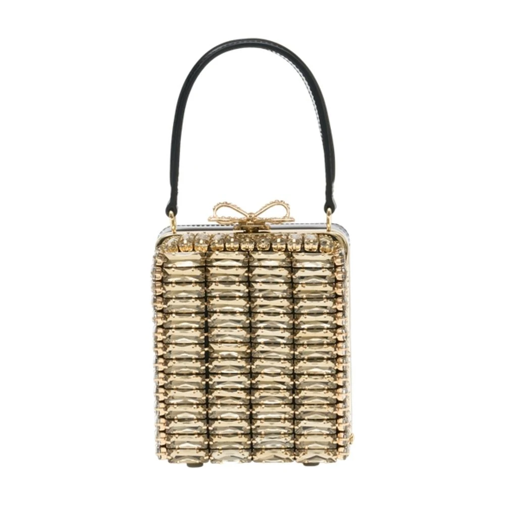 Self Portrait Women's Yellow Crystal Micro Bag
