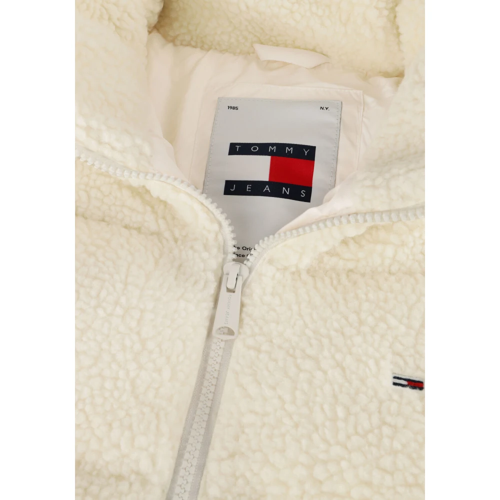 Tommy Jeans Witte Teddy Essential Puffer Jas White Dames