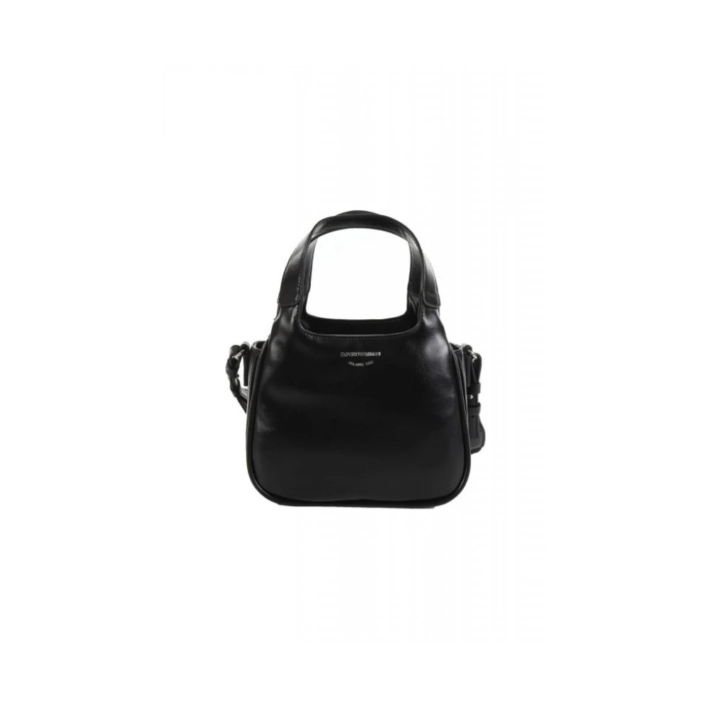 Emporio Armani Vrouw Zwart Tassen Dames, One Size, Schoudertas Met Logoband