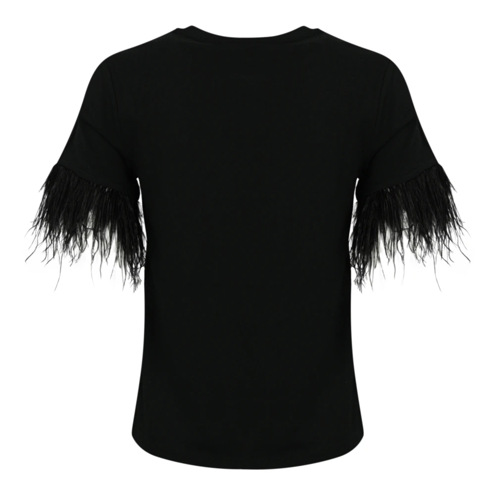 Twinset Veren Geborduurd Katoenen T-shirt Polo Black Dames