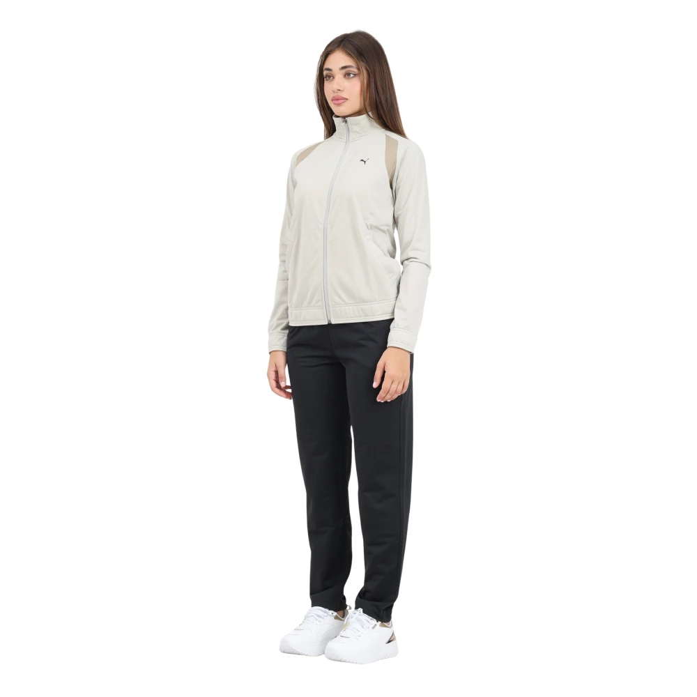 Puma Klassieke Tricot Trainingspak Zwart en Beige Vrouwen Gray Dames