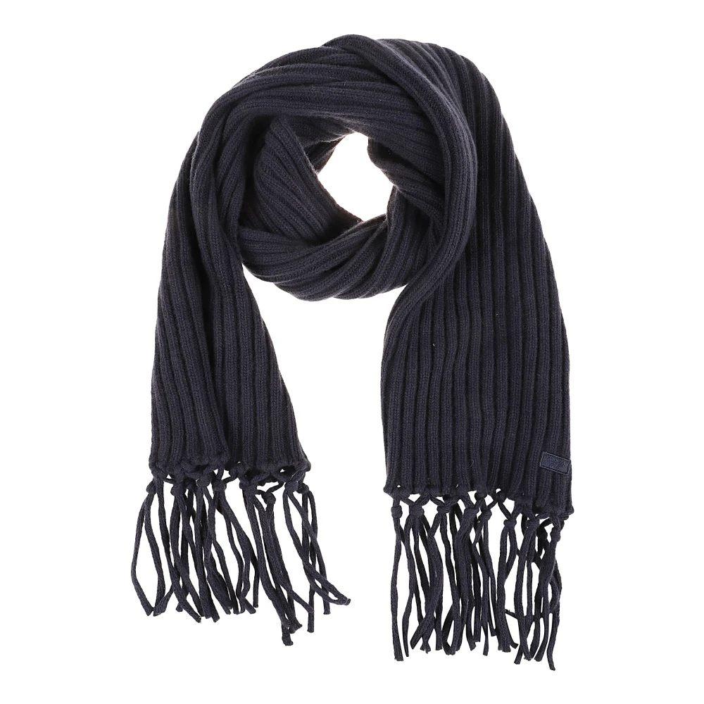 Max Mara Weekend Blauwe Wollen Sjaal Engelse Ribsteek Blue Dames