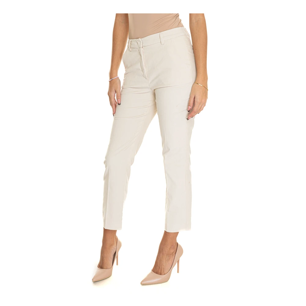 Max Mara Weekend Fluwelen broek met ceintuurlussen White Dames