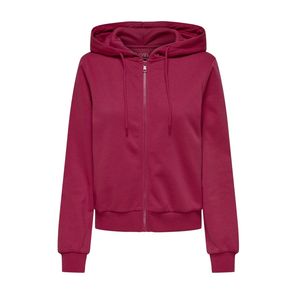 Only Stijlvolle Hoodie met Rits Vrouwen Red Dames