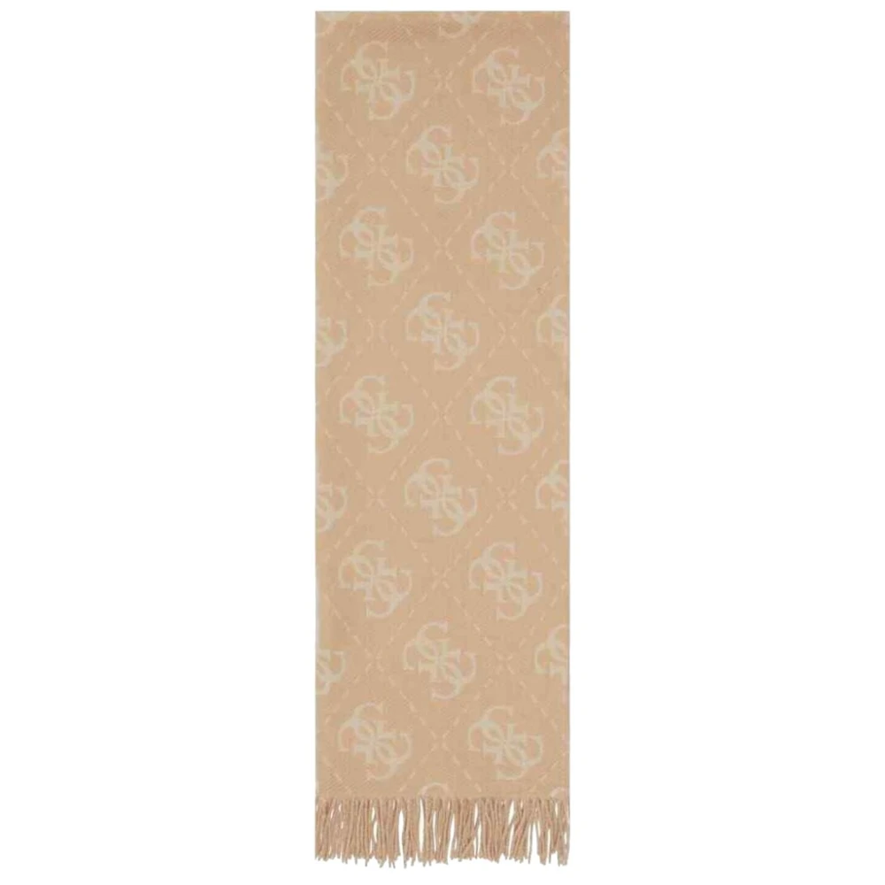 Guess Stijlvolle Wintersjaals met Logodetail Beige Dames