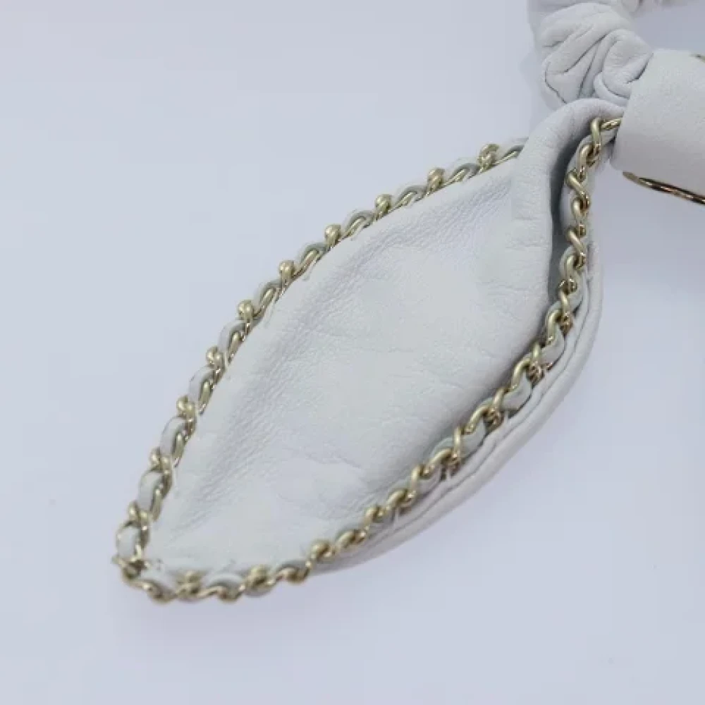 Chanel Vintage Pre-owned Leather hair-accessories White Dames
