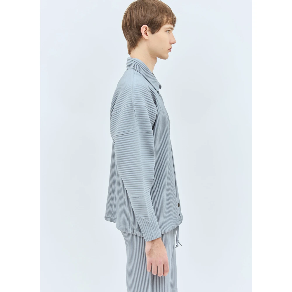 Issey Miyake Geplooide Jack met Koordzoom Gray Heren