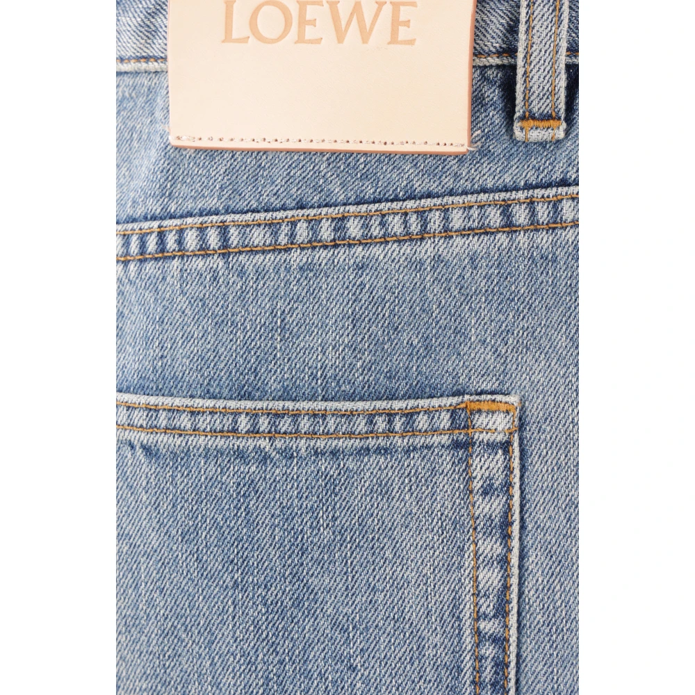 Loewe Hoge Taille Wijde Pijp Jeans Blue Dames