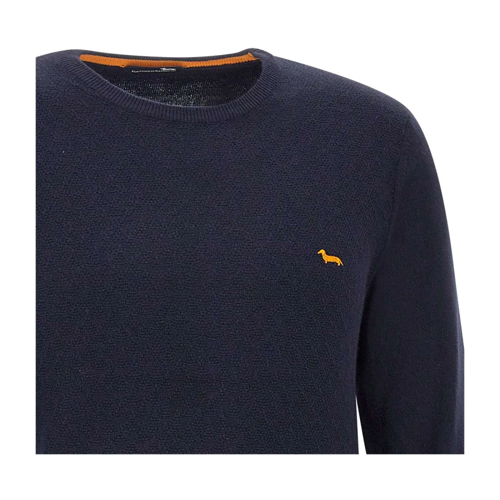 Harmont & Blaine Heren trui van wol navy blauw lange mouwen Blue Heren