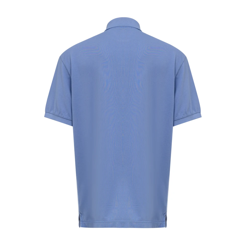 Canali Blauw poloshirt met korte mouwen kikkerknoop Blue Heren