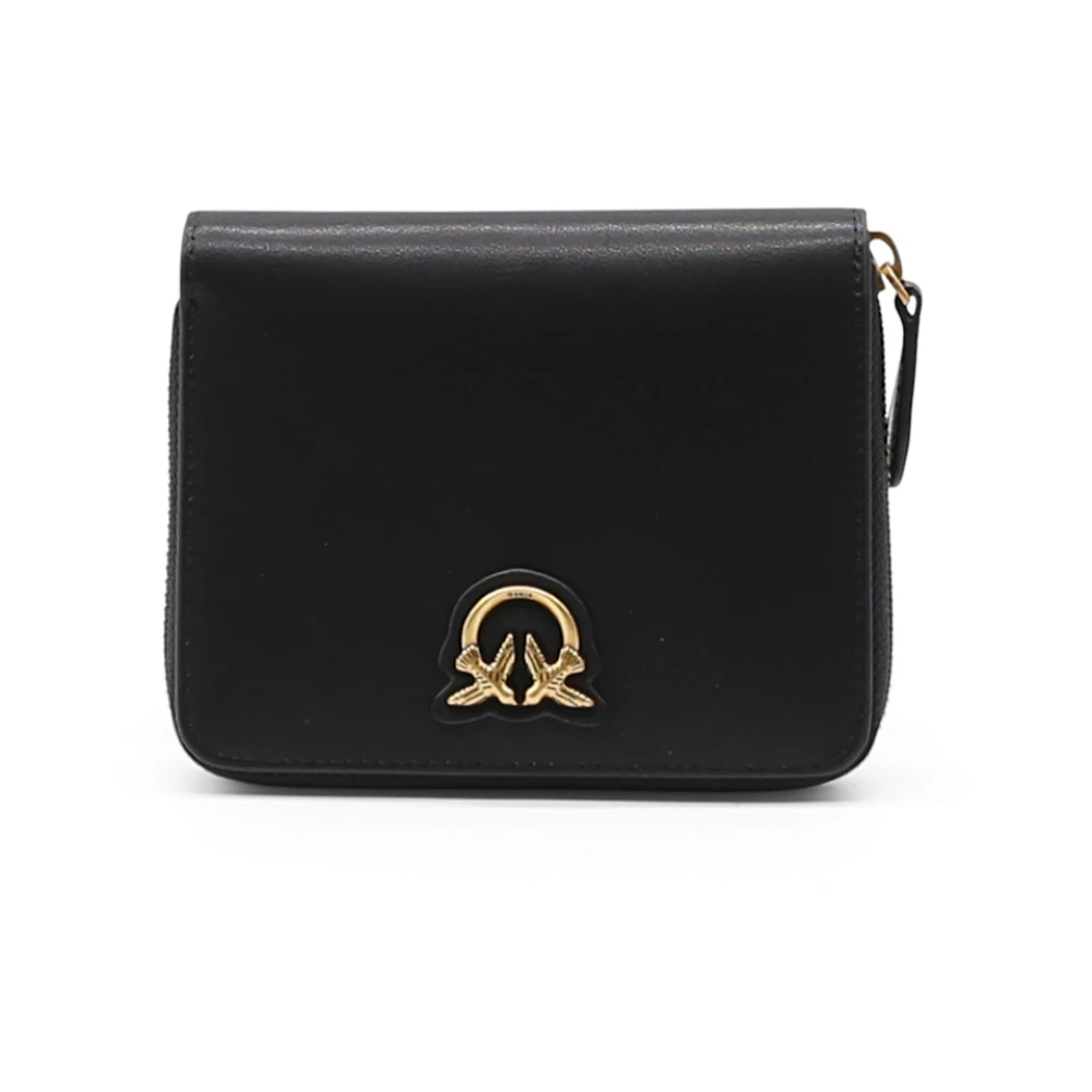 Pinko Women's Black Wallets & Cardholders, Female, One Size, Tayor Wallet Zip Around M 3 Vitello Seta