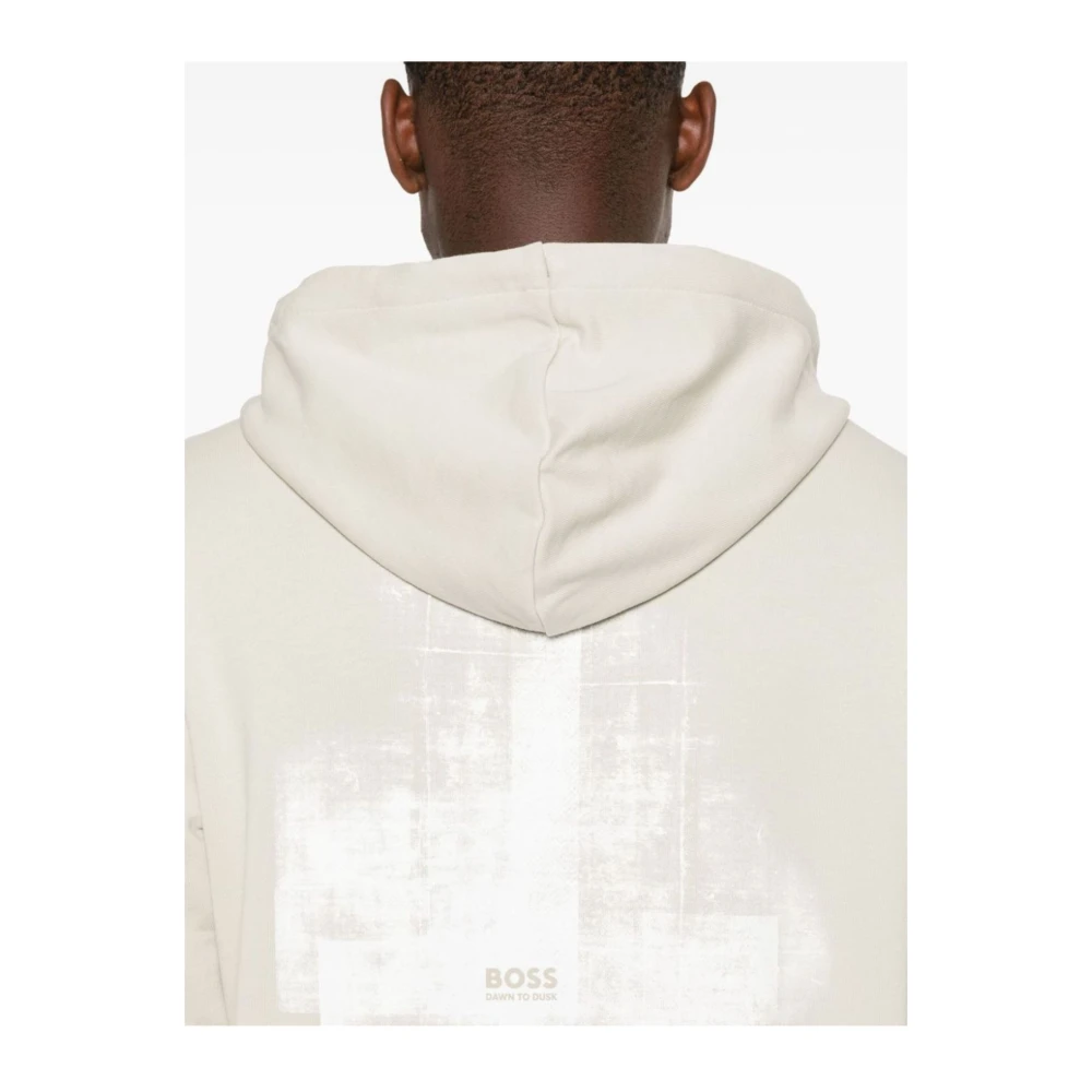 Hugo Boss Heren Hoodie We_Calcehood Beige Heren