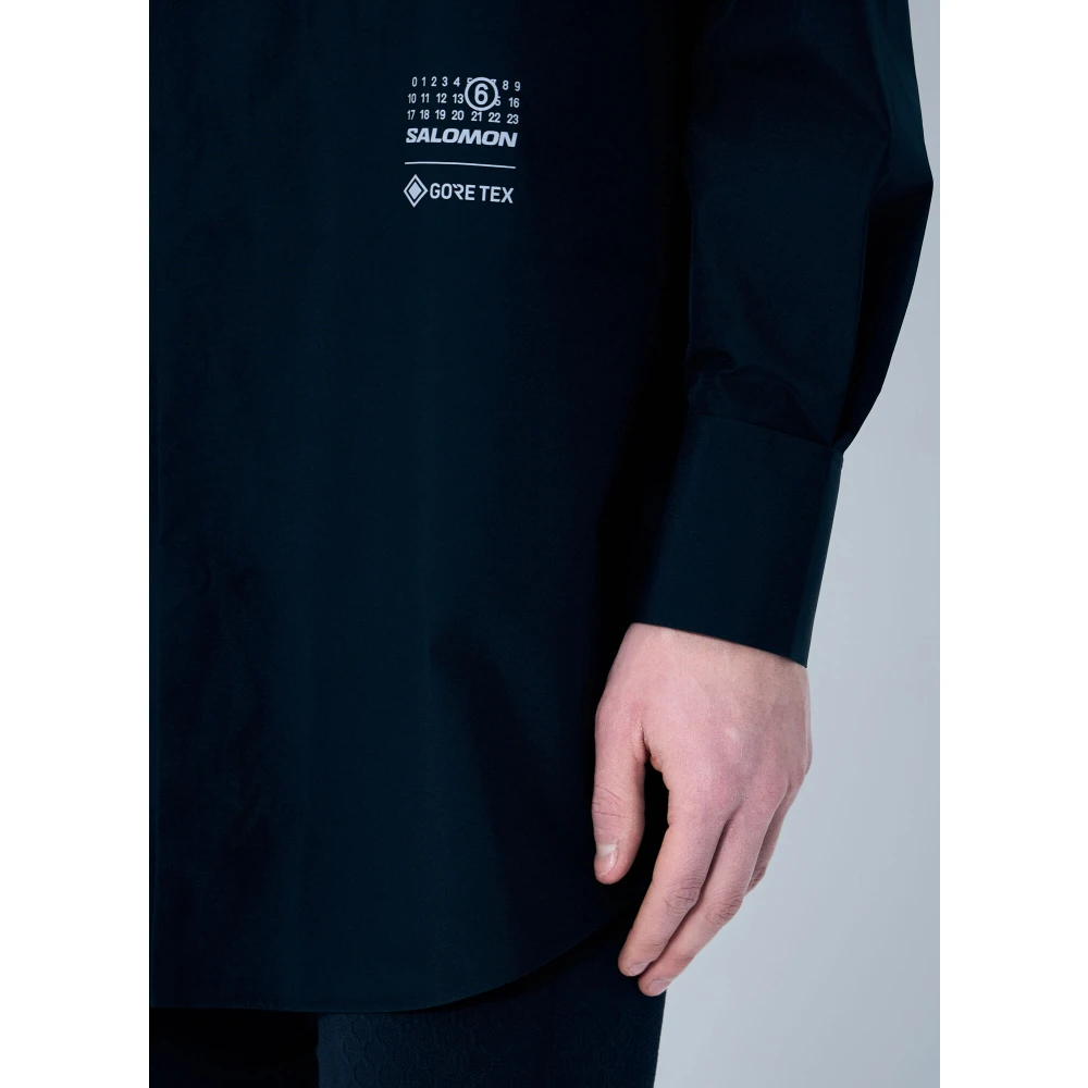 MM6 Maison Margiela Logo Print Stretch Shirt Black Heren