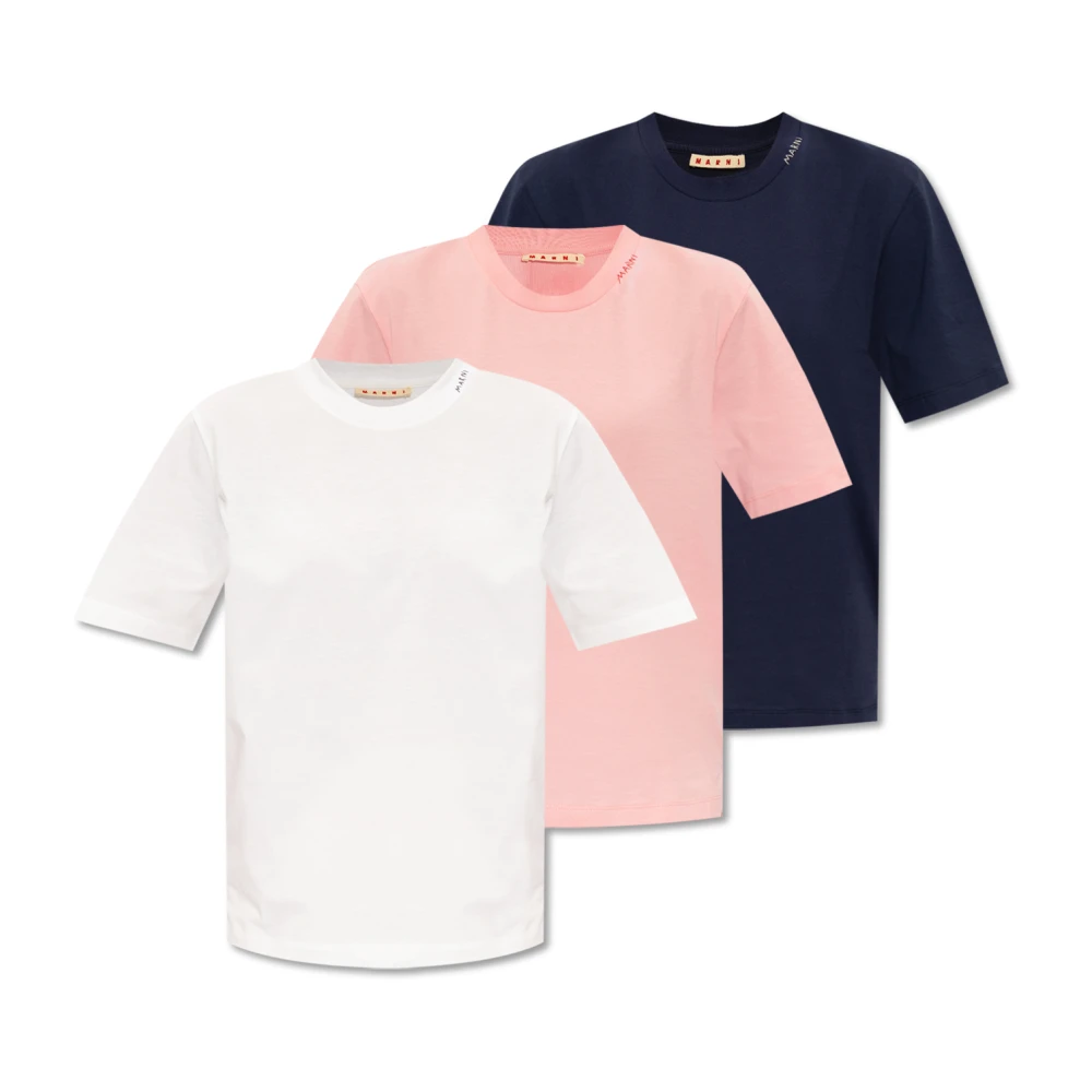 Marni Set van 3 multicolor katoenen T-shirts Pink Dames