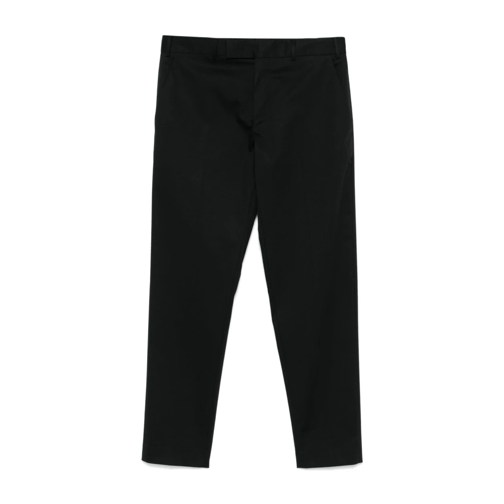 PT Torino Zwarte Gabardine Broek Verborgen Sluiting Black Heren