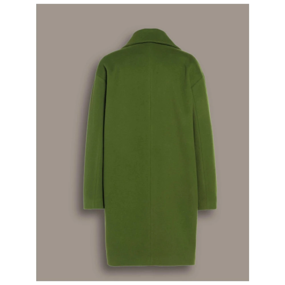 Creenstone Relaxed Fit Groene Wollen Jas Green Dames
