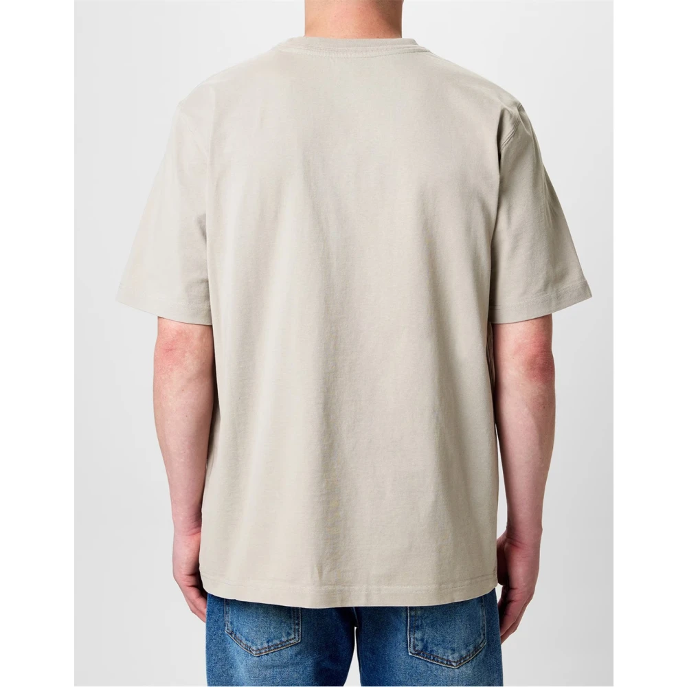 Heron Preston Logo Strass Katoenen T-Shirt Grijs Blauw Gray Heren
