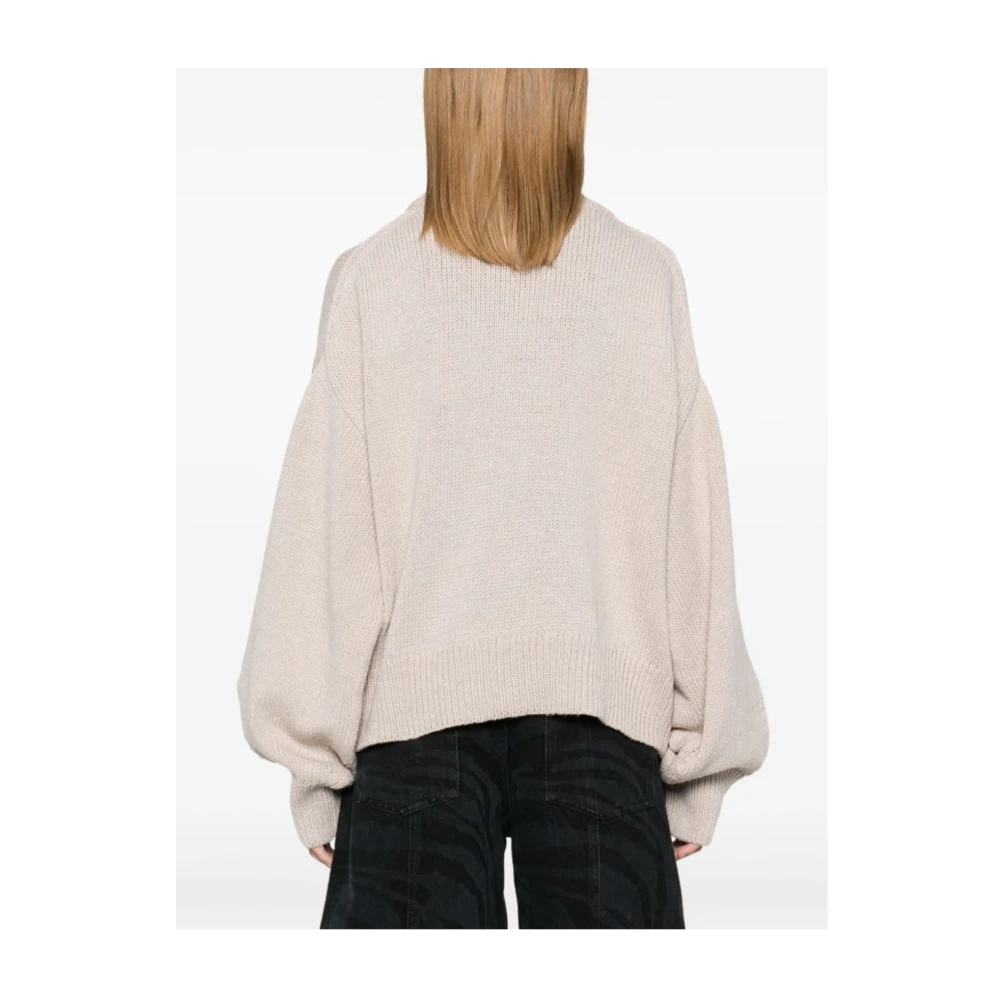 Rotate Birger Christensen Crewneck Gebreide Trui Beige Dames