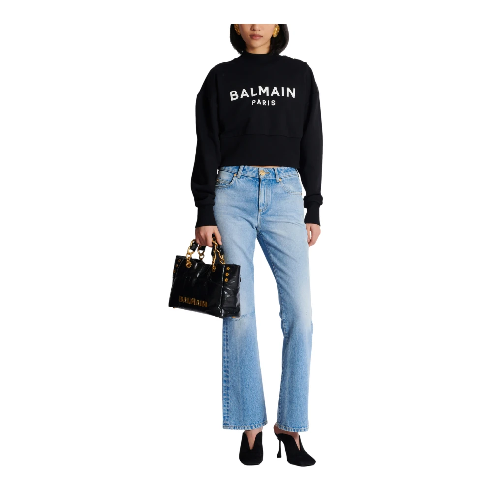 Balmain Sweatshirt met Bamain Paris print Black Dames