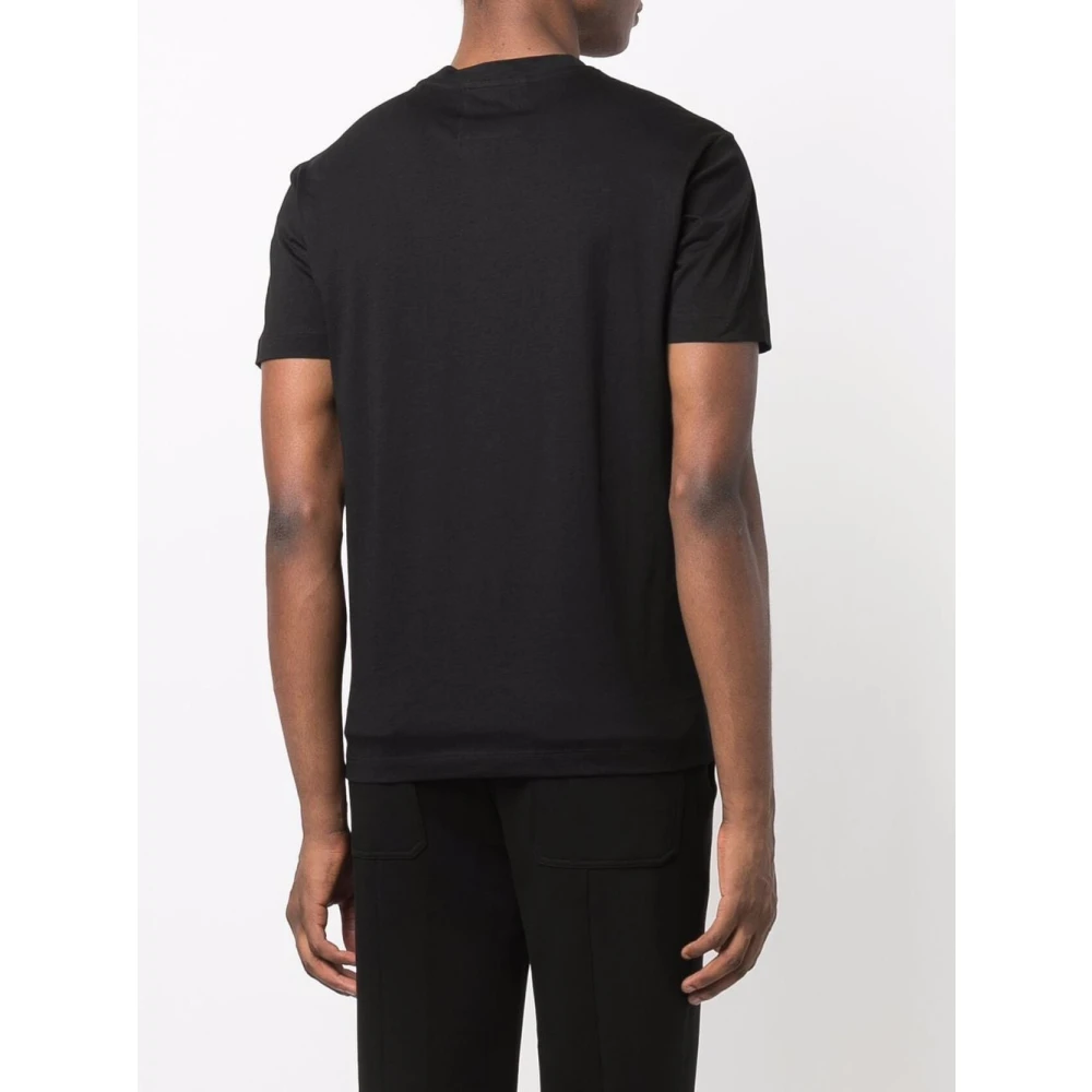 Emporio Armani Blauw Logo Print Crew Neck T-shirt Blue Heren