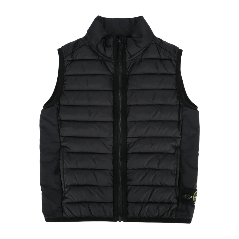 Stone Island Black Waistcoats, Unisex, 8 Y, Down Vest
