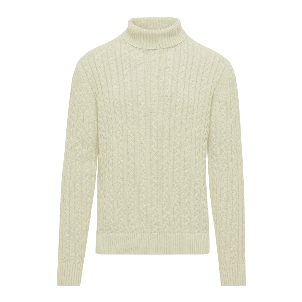 Varm Bomuld Cable Knit Mock Neck Sweater