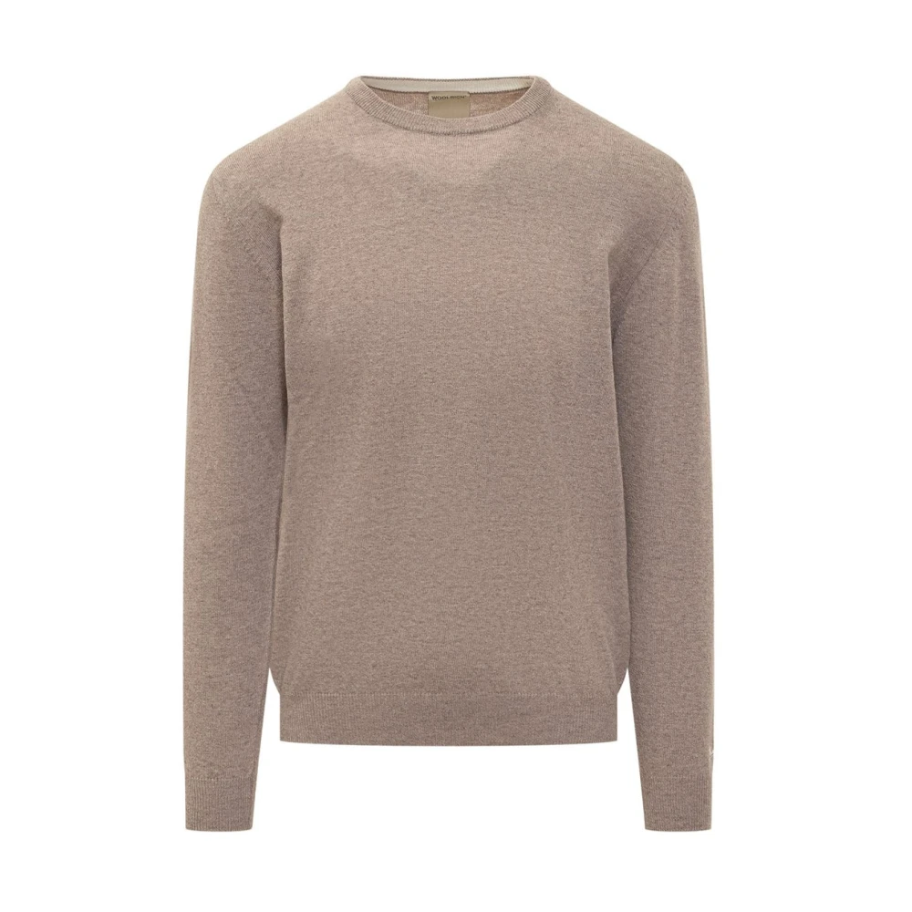 Beige Lambswool Crewneck Sweater