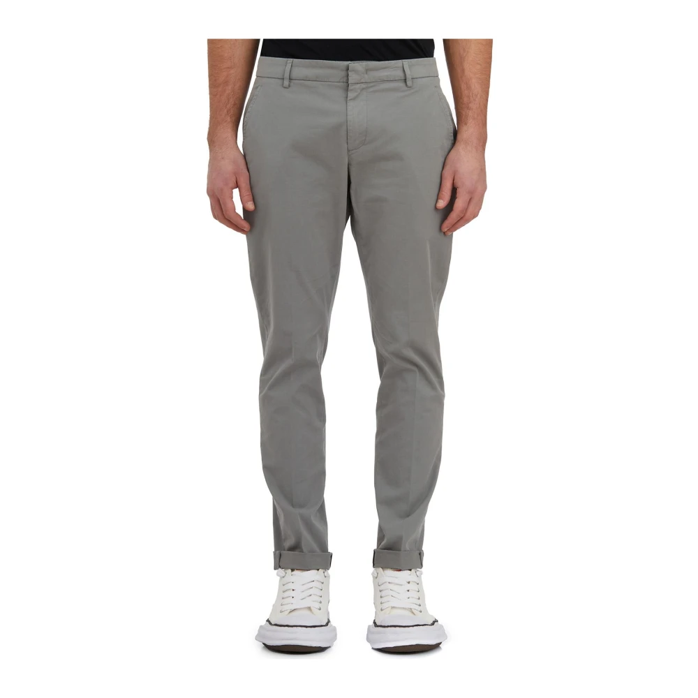 Dondup Hombre Gris - Pantalones Rectos De Sarga De Algodón - Trousers - W31