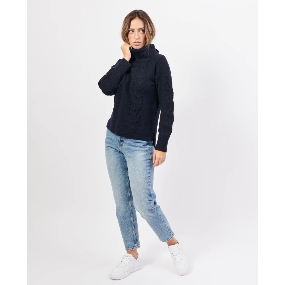 Gerry Weber Blauwe Trui met Geborduurde Voorkant Blue Dames