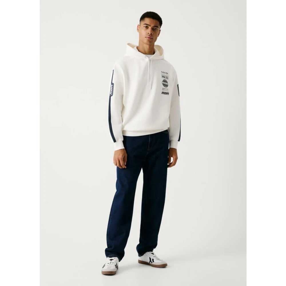 Pepe Jeans Logo Stack Hoodie Beige Heren