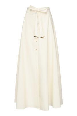 flared-skirt-with-gold-button-closure