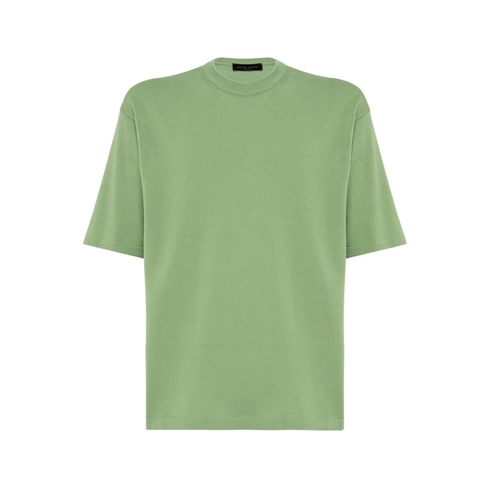 Roberto Collina T-Shirts Green Heren