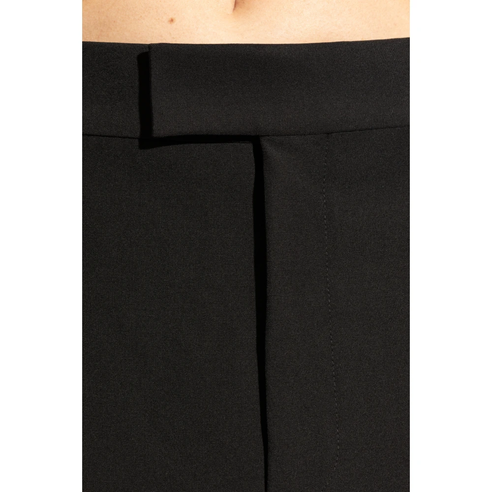 Salvatore Ferragamo Wollen broek met vouw Black Heren